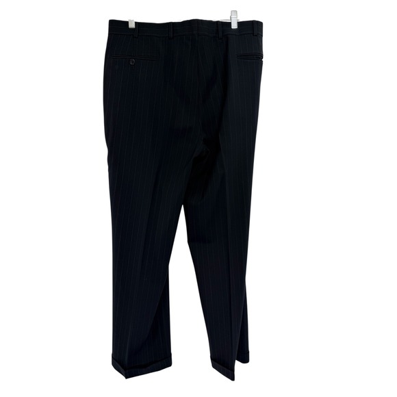 Brooks Brothers Mens Navy Blue Pinstripe Wool 2 Piece Suit Pleated Cuffed Israel